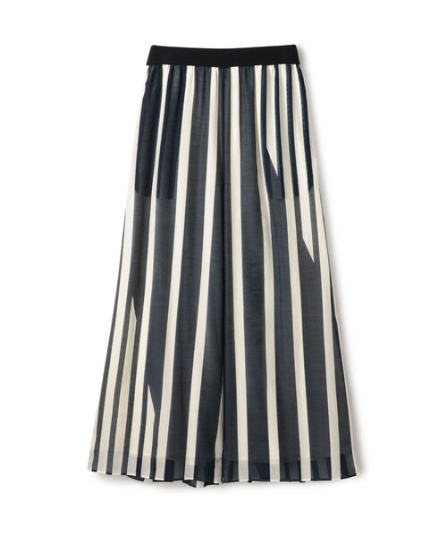 DES PRES パンツ コットンシルクローンストライプ ギャザー