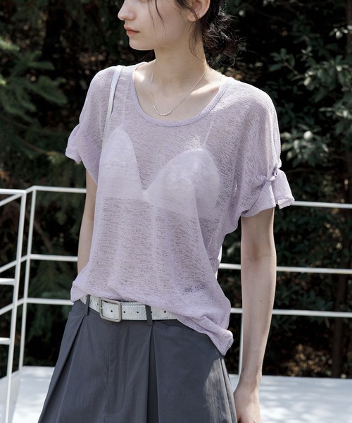 tシャツ 「tageechita」ギャザー袖が映える シンプルシアートップス レディース