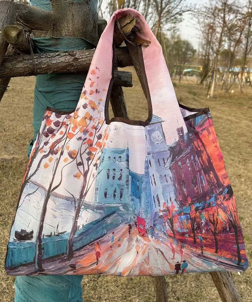 LOWO エコバッグ 絵画モチーフビッグトートバッグ : ZOZOTOWN Yahoo!店