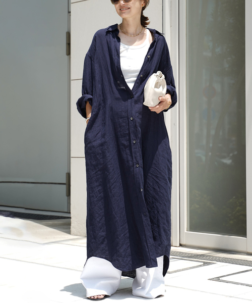 Deuxieme Classe ワンピース LInen シャツドレス : ZOZOTOWN