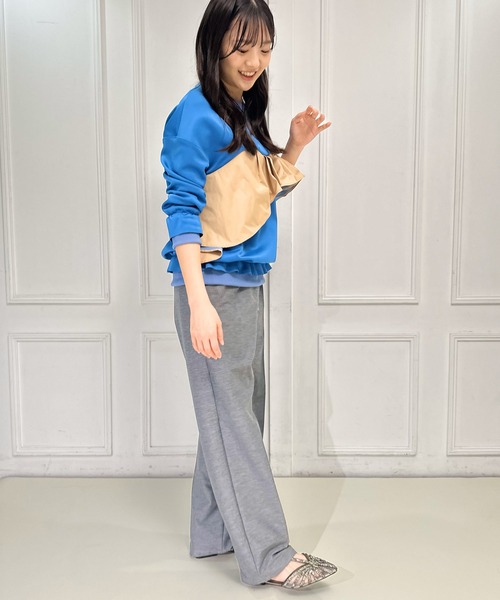 トレーナー スウェット デザインフリルプルオーバー レディース