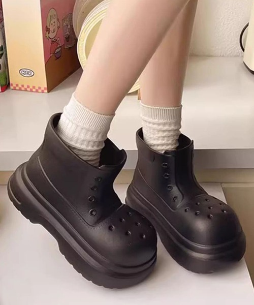 aimoha（アイモハ） 長靴 レインブーツ ユニーク厚底レインブーツ（PVC