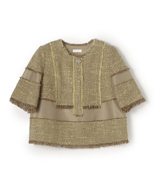 Ballsey（ボールジィ） ブロッキングツイード ハーフスリーブプル