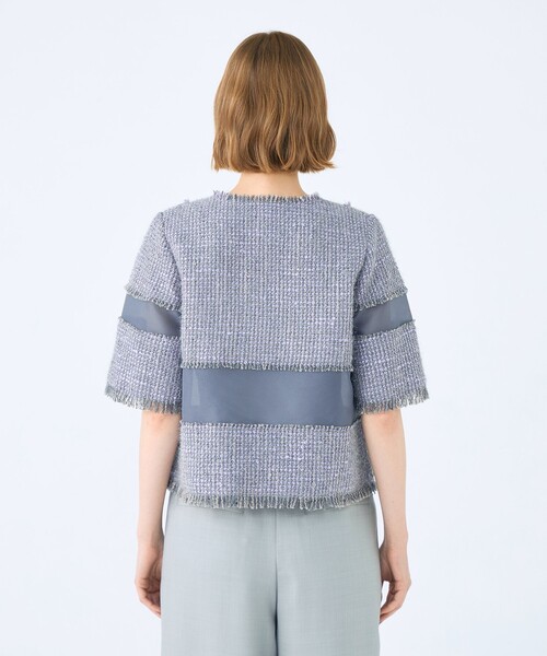 Ballsey（ボールジィ） ブロッキングツイード ハーフスリーブプル