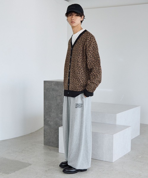 PBLIM カーディガン 「UNISEX」レオパード柄カーディガン レディース
