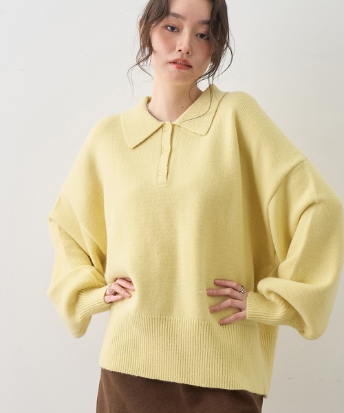 ★新品未使用★Nala Polo knit／ポロニット NOGLE ニット セーター 「NOGLE/ノグル」オーバーポロニット