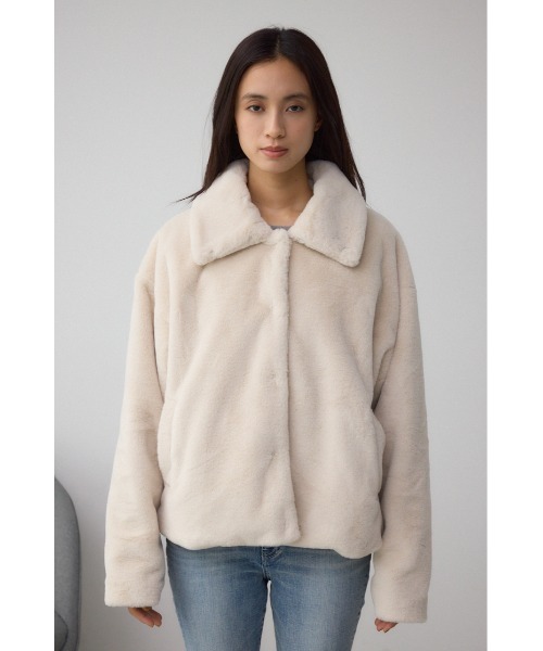 ブルゾン アウター スタンド2WAYファーショートコート レディース