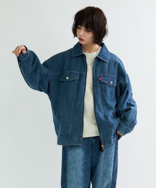 A.D.C.L. デニムジャケット gジャン ジップ仕様 オーバーサイズ ビック