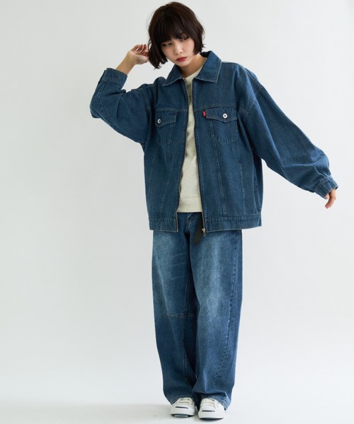 A.D.C.L. デニムジャケット gジャン ジップ仕様 オーバーサイズ ビック