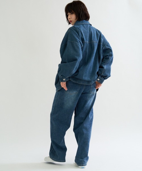 A.D.C.L. デニムジャケット gジャン ジップ仕様 オーバーサイズ ビック