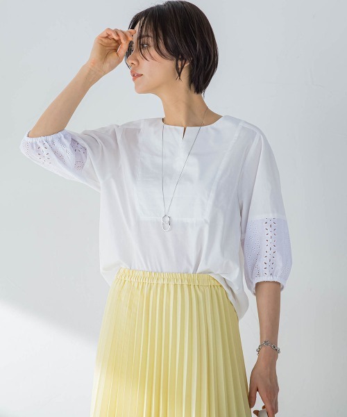 「LAUTREAMONT」 7分袖ブラウス 9号 ホワイト レディース_画像2