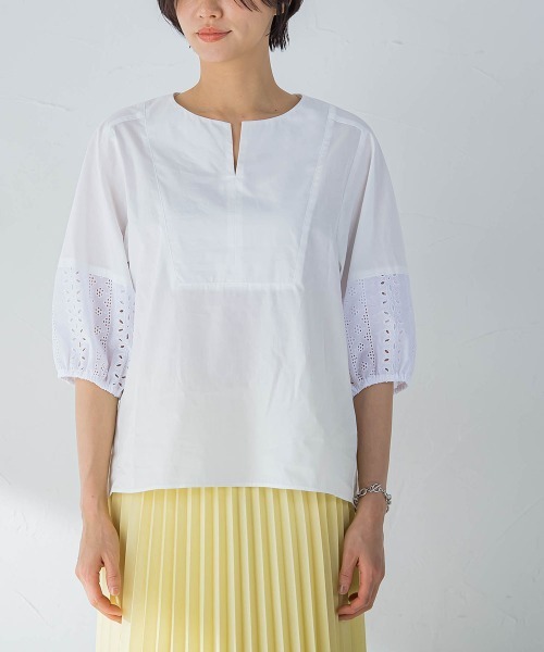 「LAUTREAMONT」 7分袖ブラウス 9号 ホワイト レディース_画像3