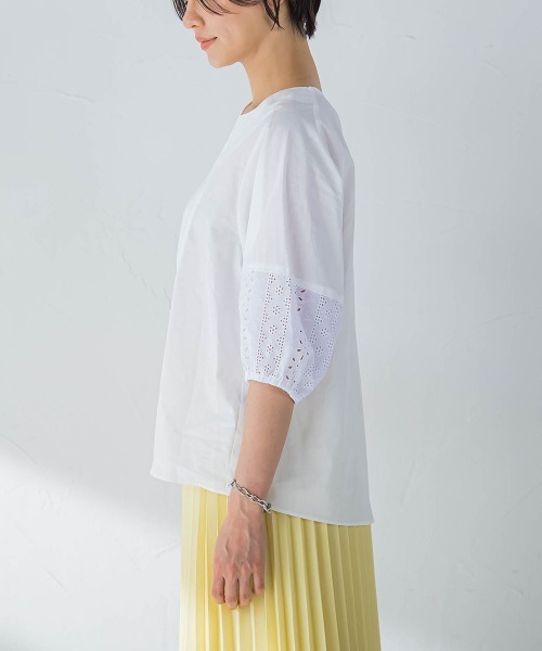 「LAUTREAMONT」 7分袖ブラウス 9号 ホワイト レディース_画像4