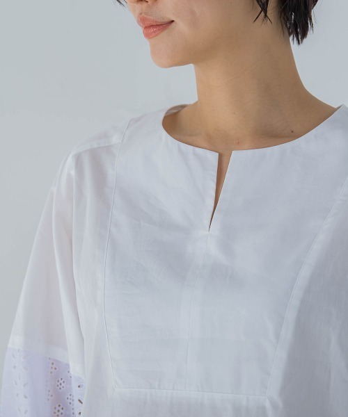 「LAUTREAMONT」 7分袖ブラウス 9号 ホワイト レディース_画像6