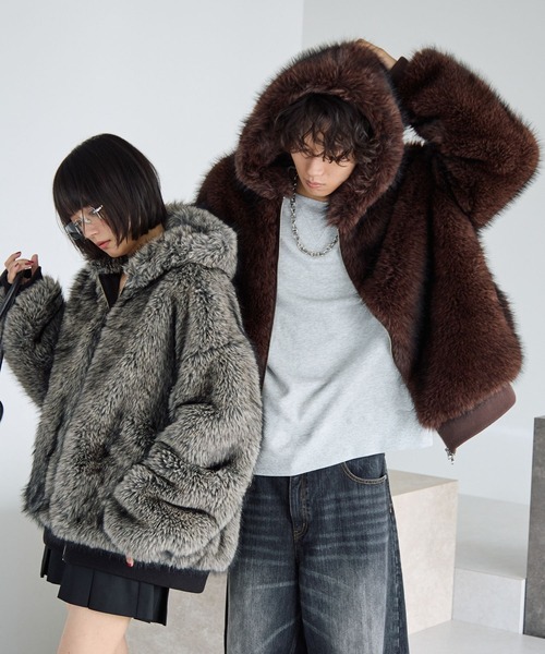 紈　ファーフードブルゾン PBLIM ブルゾン アウター 「UNISEX」ファーフードブルゾン レディース