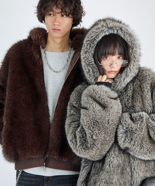 PBLIM ブルゾン アウター 「UNISEX」ファーフードブルゾン レディース