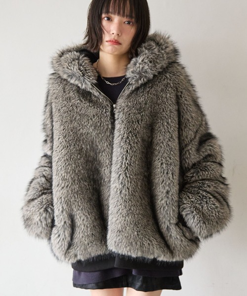 最終冬物セール　Arpege story ファーフードブルゾン PBLIM ブルゾン アウター 「UNISEX」ファーフードブルゾン レディース