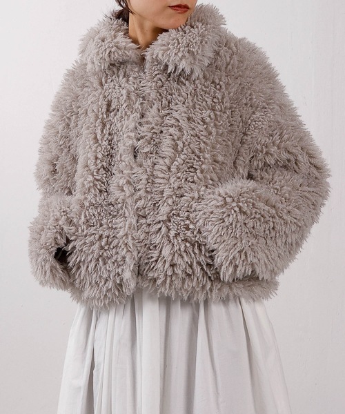 emesuelee コート アウター プードルボアショートジャケット