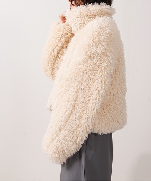 emesuelee コート アウター プードルボアショートジャケット