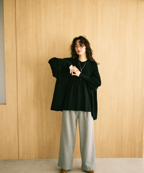 ニット セーター Peplum knit volume top / ペプラムニットボリューム