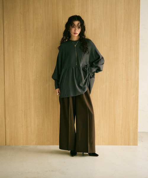 ニット セーター Peplum knit volume top / ペプラムニットボリューム ニット セーター Peplum knit volume top / ペプラムニットボリューム