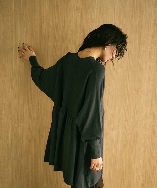 ニット セーター Peplum knit volume top / ペプラムニットボリューム