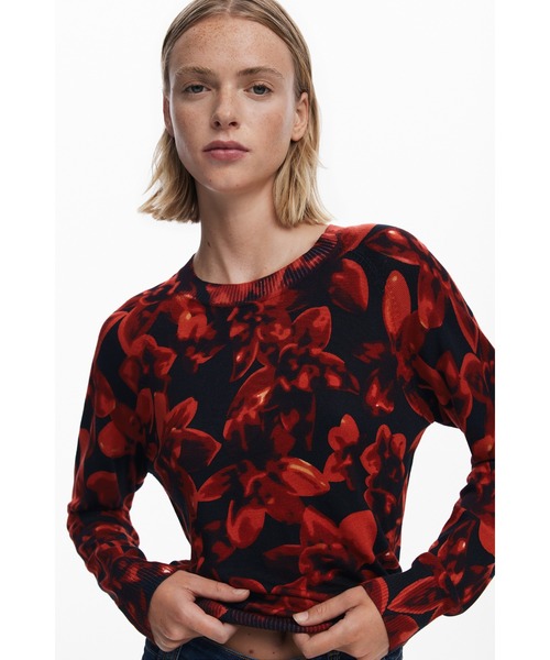 Desigual（デシグアル） ニット セーター フラワープリントクルー