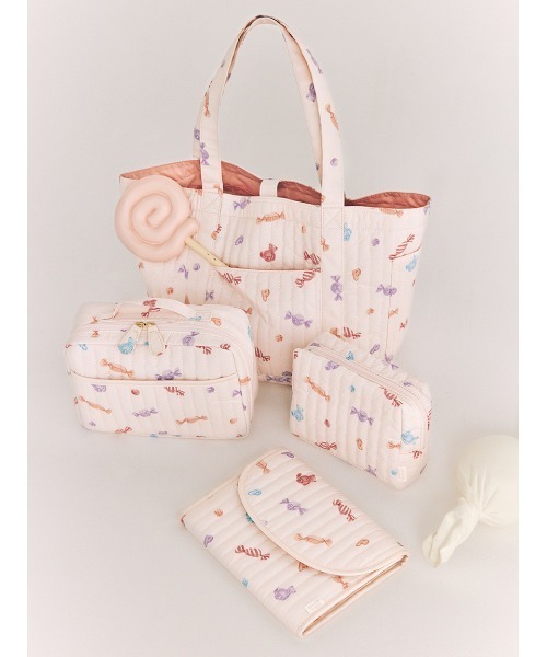 タグ付き　ジェラートピケ　キャンディ柄ママバッグ　ピンク　マザーズバッグ gelato pique（ジェラートピケ） マタニティ キャンディ柄ママバッグ