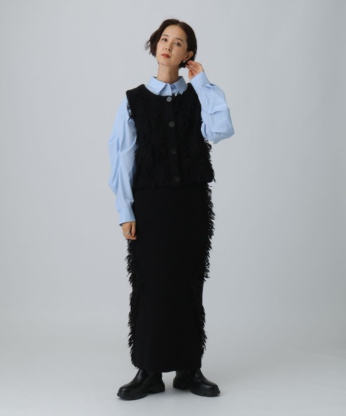 LEPSIM（レプシィム） ワンピース フリンジベスト＊スカート「2点