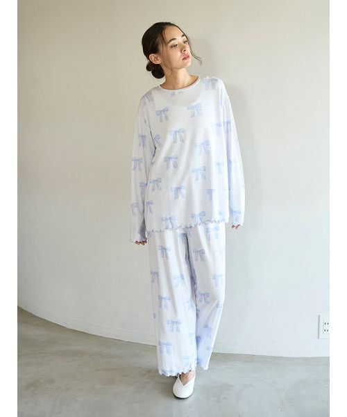 gelato pique（ジェラートピケ） パジャマ ルームウェア リボン柄ロンT