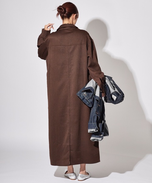 ♦(慈雨)ダークブラウンWOOL ロングワンピース¥30,000 ダークブラウン ハーフジップ ロングワンピース - メルカリ