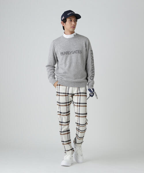 パーリーゲイツ⭐カシミヤ100％⭐裏地付き⭐暖か⭐ニットセーター⭐ PEARLY GATES（パーリーゲイツ） ニット セーター 12G部分ジャガード