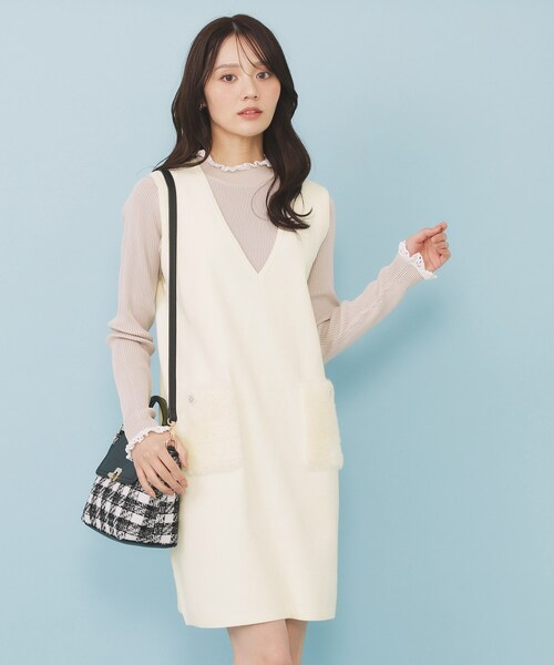 index（インデックス） ワンピース ファーポケットニットジャンスカ