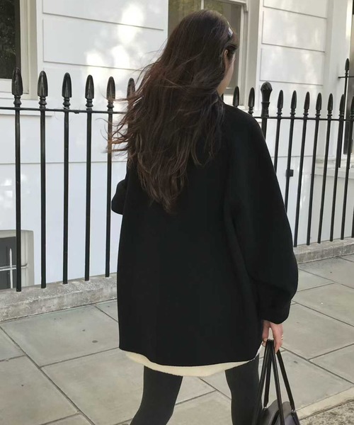 黒 ダブルブレスト ウールコート ダブルブレストウールコート – KUOSE.com