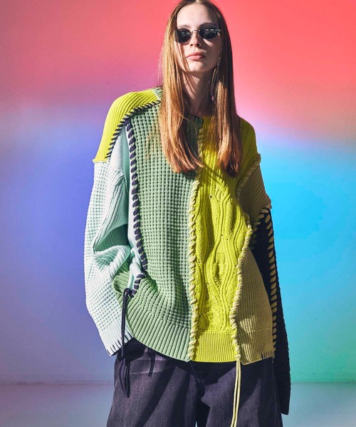 MAISON SPECIAL（メゾンスペシャル） 長袖ニット 1 パープル メンズ