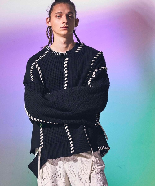 MAISON SPECIAL（メゾンスペシャル） 長袖ニット 1 パープル メンズ