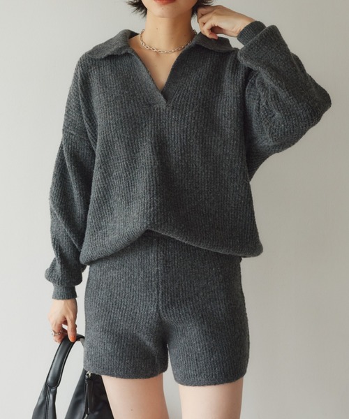 【美品】TODAYFUL ダークグレー ニット セットアップ フリーサイズ TODAYFUL トゥデイフル コンパクト ジップ ニット｜BORN FREE ONLINE SHOP