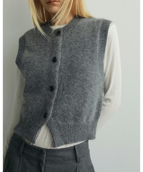 anuke（アンヌーク） ベスト ジレ Crewneck Botton Vest レディース