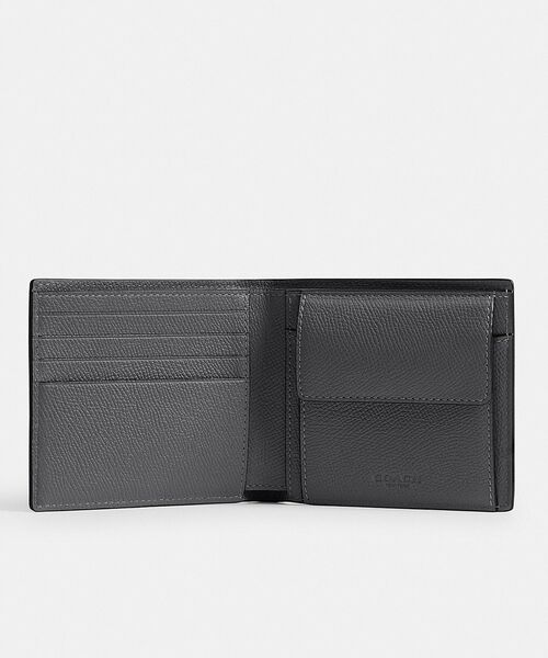 COACH 二つ折り財布 COIN WALLET SIG グレー/チャコール COACH（コーチ