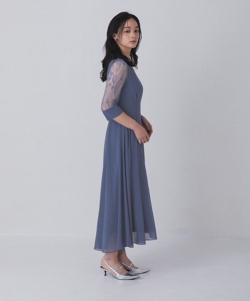 DEA ネイビー フレアドレス S サテンフレアドレス(ネイビー)SR1-218NA-M | パーティドレススタイル
