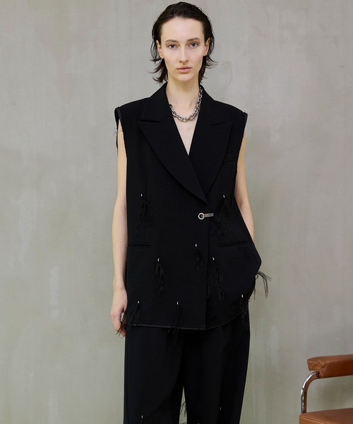 MAISON SPECIAL メゾンスペシャル フェザー　オーバージレ　ベスト MAISON SPECIAL（メゾンスペシャル） ベスト ジレ Feather Over-Gilet