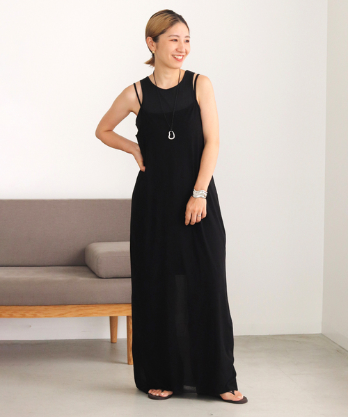 「Plage」 キャミソールワンピース FREE ブラック レディース_画像2