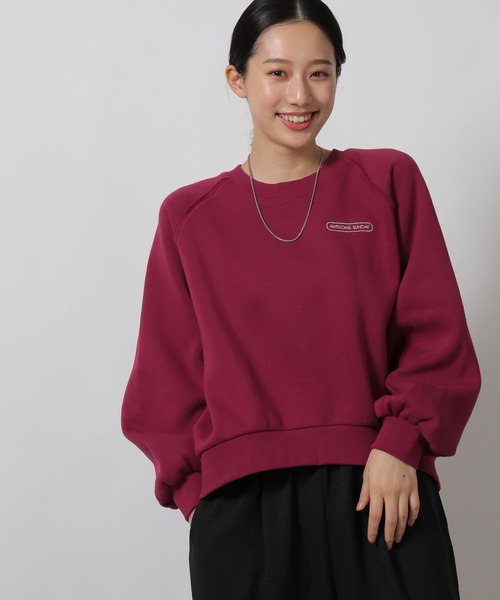 LAKOLE（ラコレ） トレーナー スウェット 裏起毛刺繍ロゴスウェット
