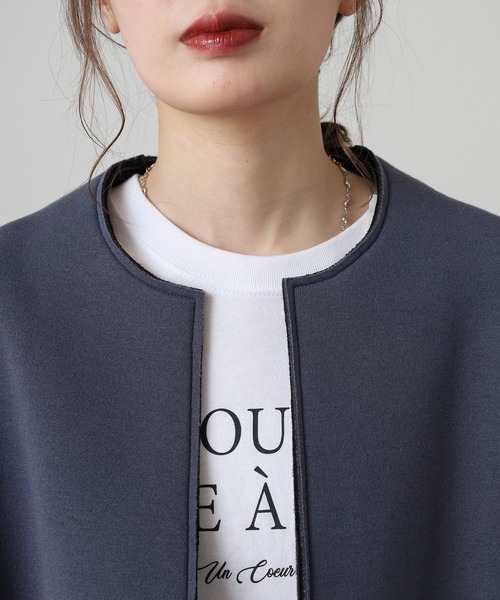 「FUNALIVE」 ノーカラーコート FREE ブラウン レディース_画像7