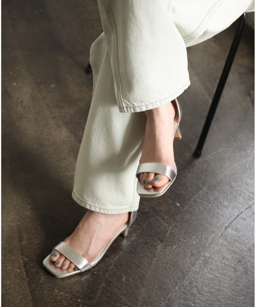 「Piedi Nudi」 ヒールサンダル M ブラック レディース_画像5