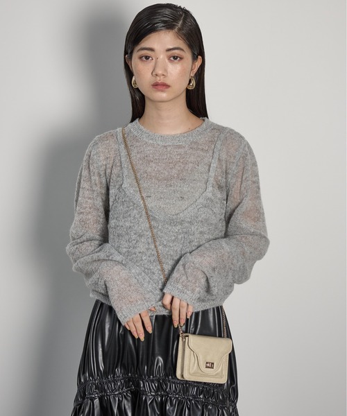 「THE YOn」 長袖ニット FREE チャコールグレー レディース_画像6