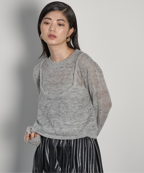 「THE YOn」 長袖ニット FREE チャコールグレー レディース_画像7