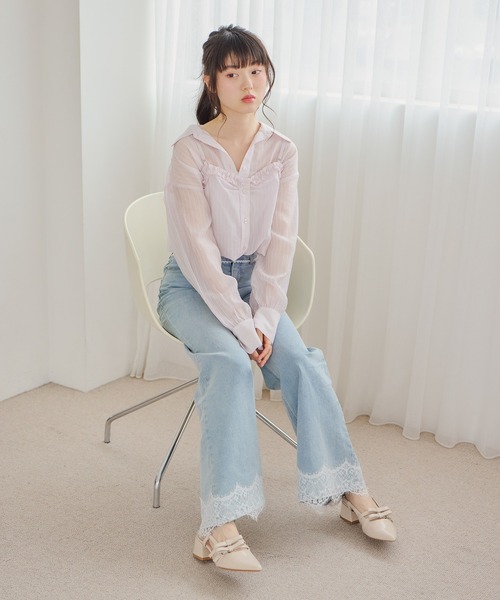 パンプス Ｗリボンミュールパンプス　631328の画像