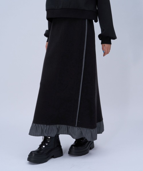 HARE ハレ HWレザードッキングSK レザー スカート HARE（ハレ）の「【EDGY MODE SET UP対応】2WAYフェイクレザースカート