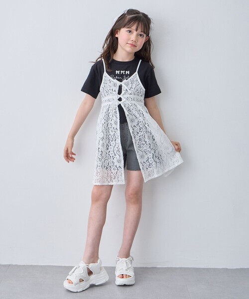 ANY（エニィ） チュニック 「2点セット」Tシャツ×レース キャミソール